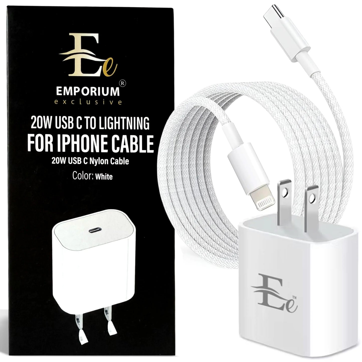 2-Pack 20W Fast Charger USB-C + Lightning Cable | for Iphone 8–14 (2 Complete Kits)