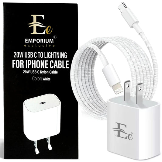 2-Pack 20W Fast Charger USB-C + Lightning Cable | for Iphone 8–14 (2 Complete Kits)