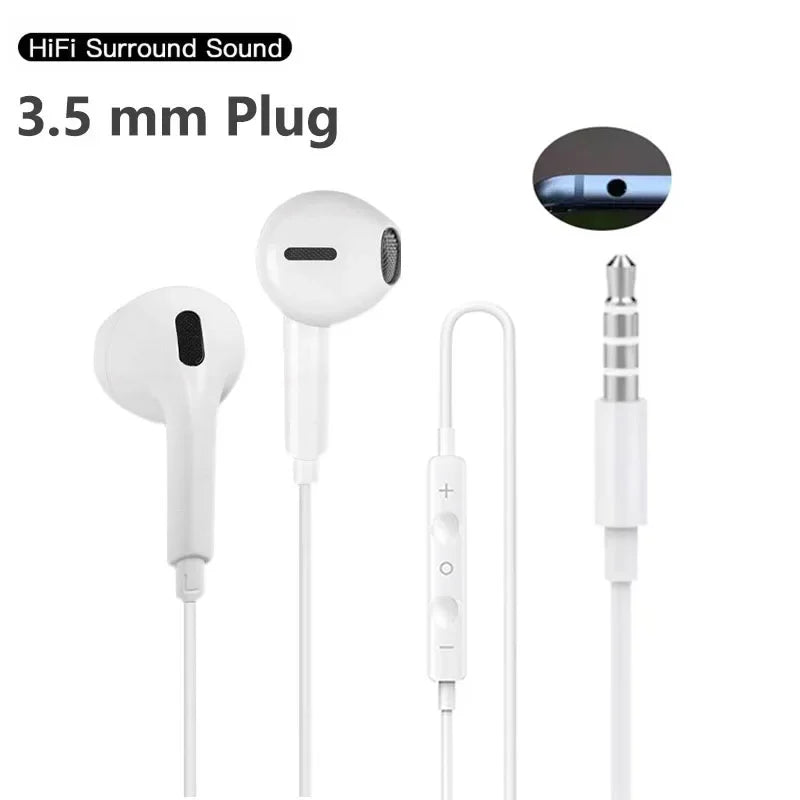 Original Type-C Wired Headphones for Samsung Galaxy S24 S23 S22 A53 A52 Note 20 3.5Mm In-Ear Earbuds USB -C Earphone Hifi Basstt