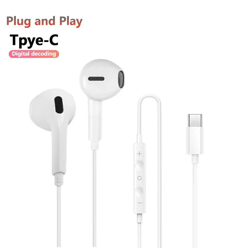 Original Type-C Wired Headphones for Samsung Galaxy S24 S23 S22 A53 A52 Note 20 3.5Mm In-Ear Earbuds USB -C Earphone Hifi Basstt