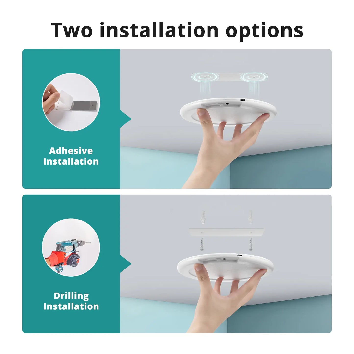 Wowatt Wireless Rechargeable LED Ceiling Light – 3 Color Modes, Dimmable, Motion Sensor, Timer, Remote, 7.48" – Perfect for Closet, Hallway, Shower, Kitchen